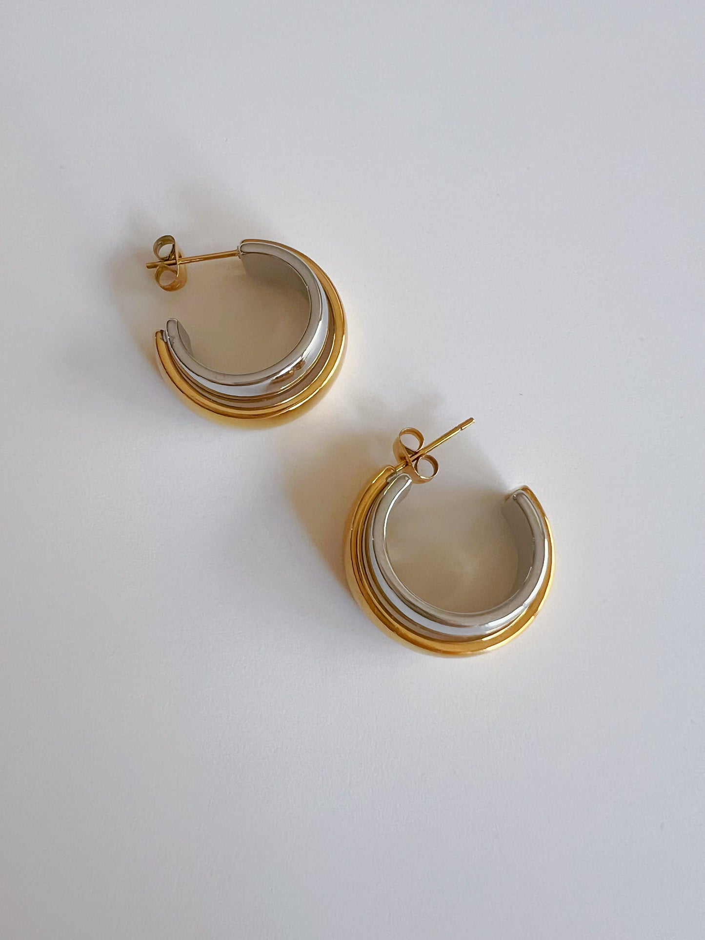 Two Tone Hoop Earrings