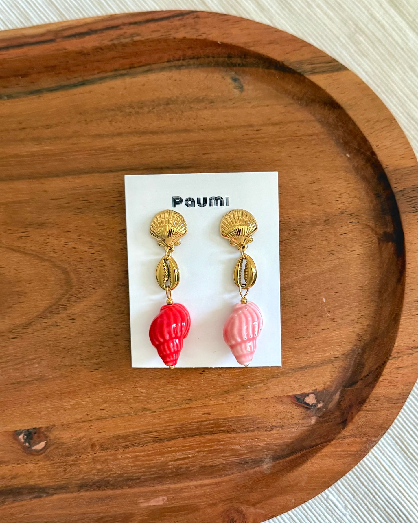 Blush shell earrings