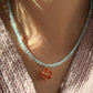 Blue cotton necklace