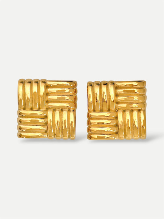 Square oversized studs earrings
