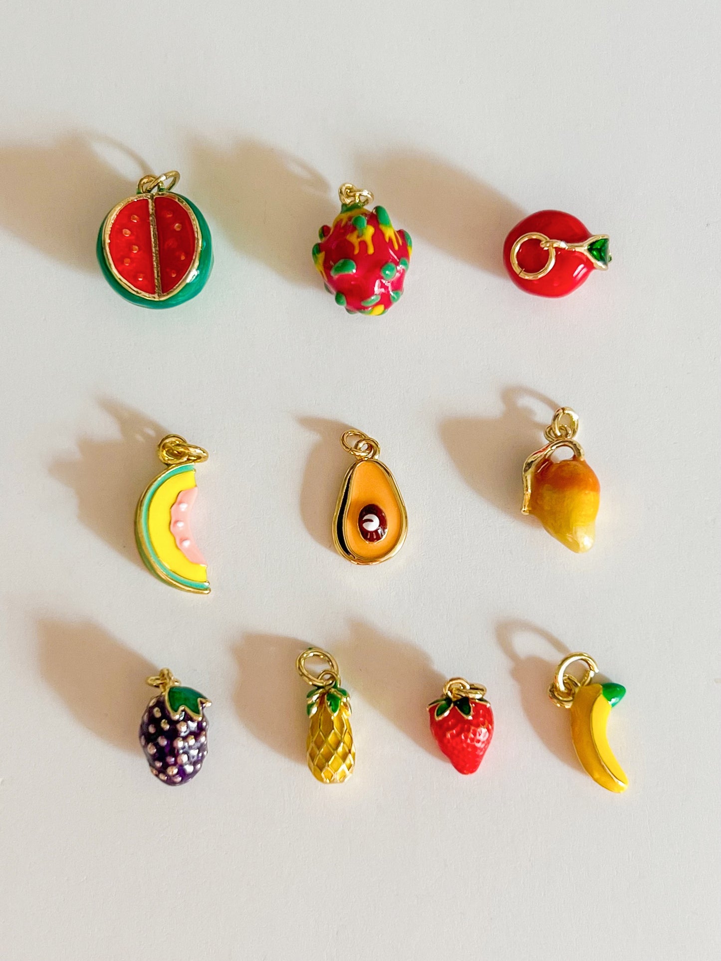 Enamel fruit charms