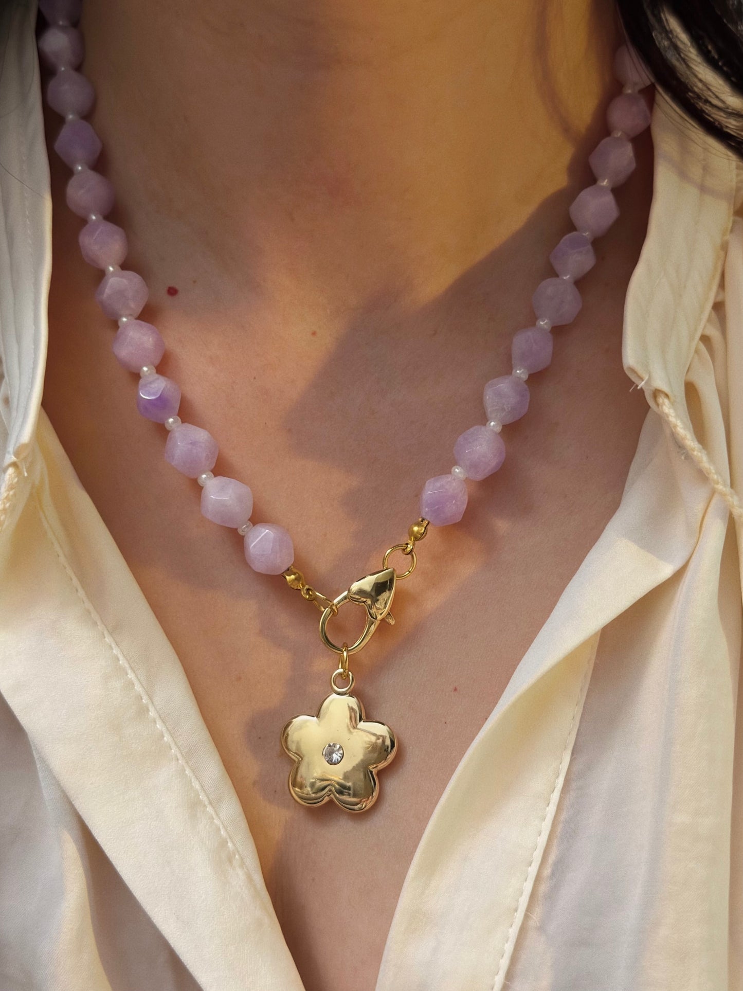 Golden lilac necklace