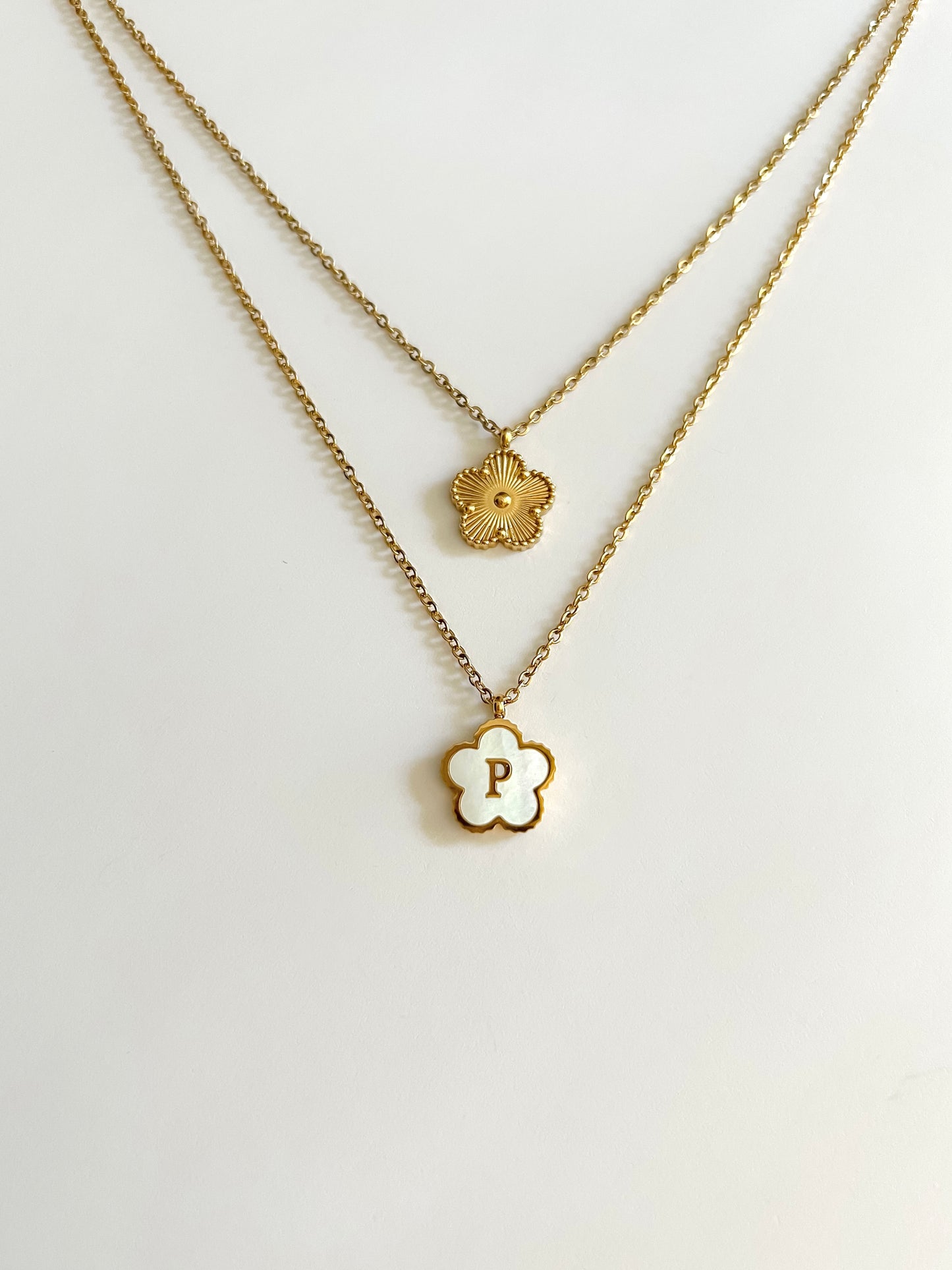 Wildflower initial necklace