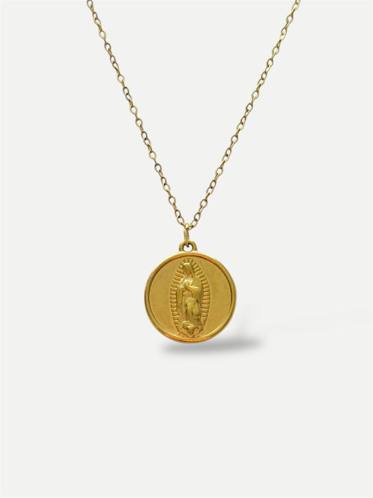 Virgin medallion necklace