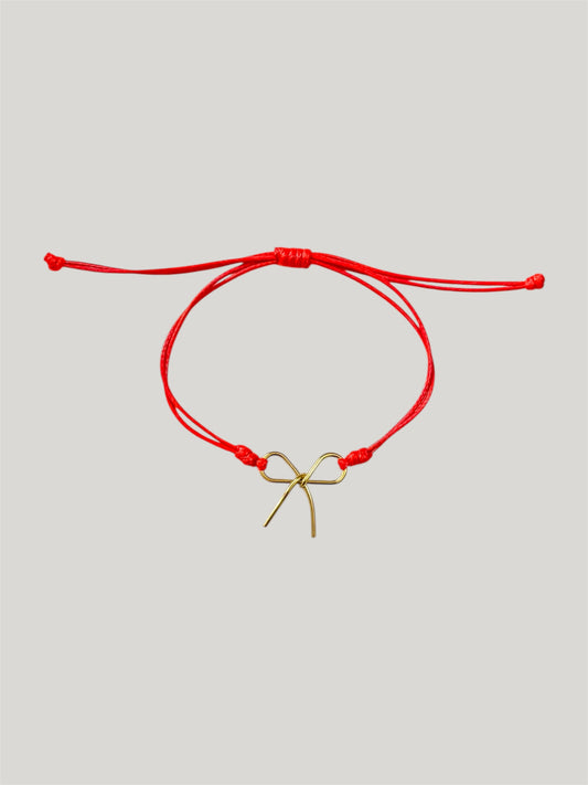 Bow red cord bracelet