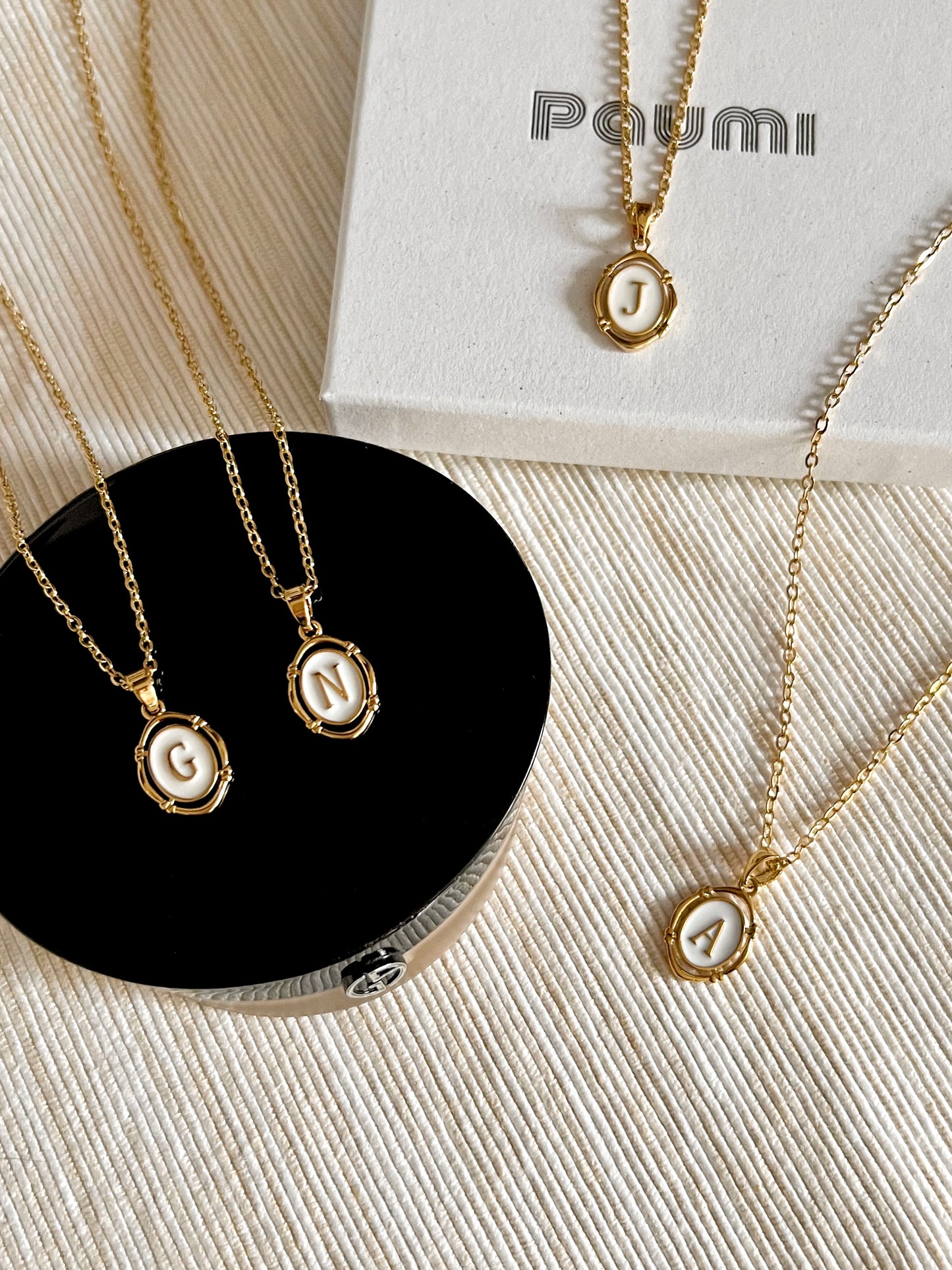 Vintage initial charm necklace