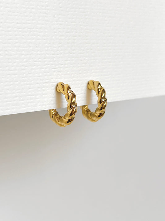 Small twisted hoop earrings
