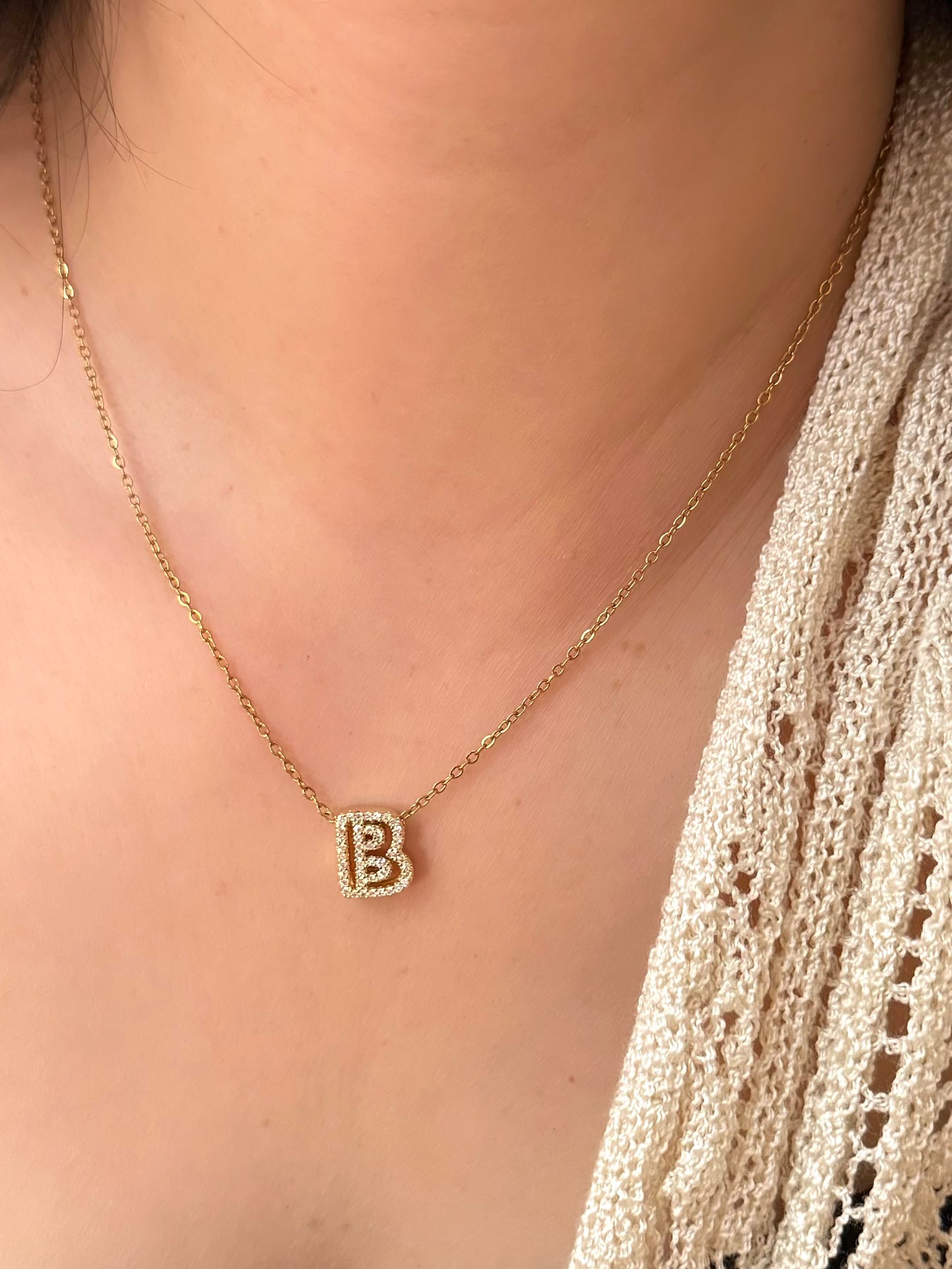 Disco initial necklace