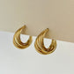 Irregular wave hoop earring