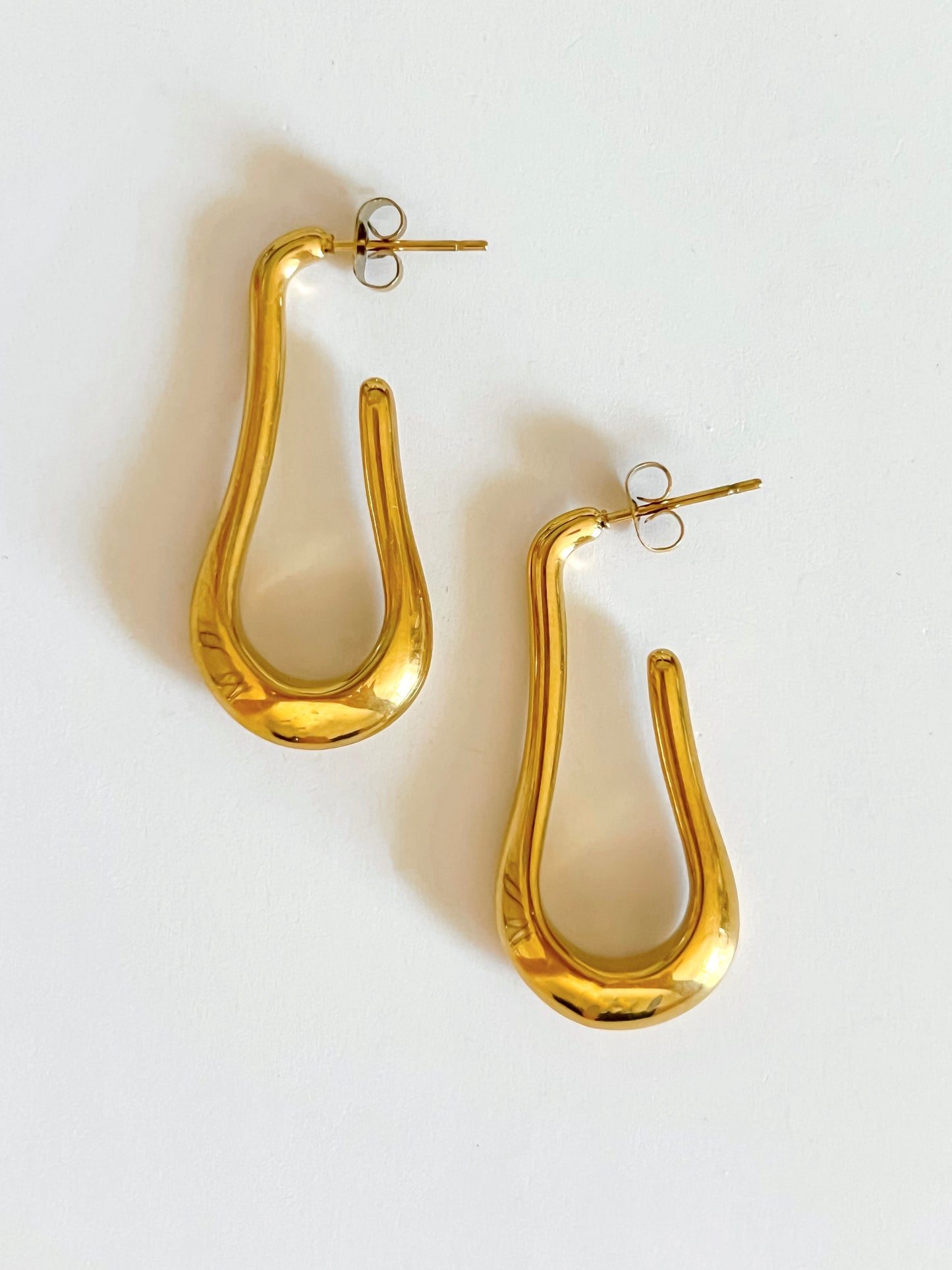 Pear hoop earring