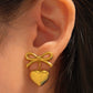 Bow and heart earrings