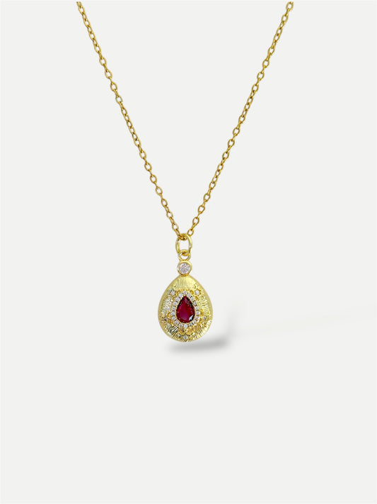 Ruby drop necklaces