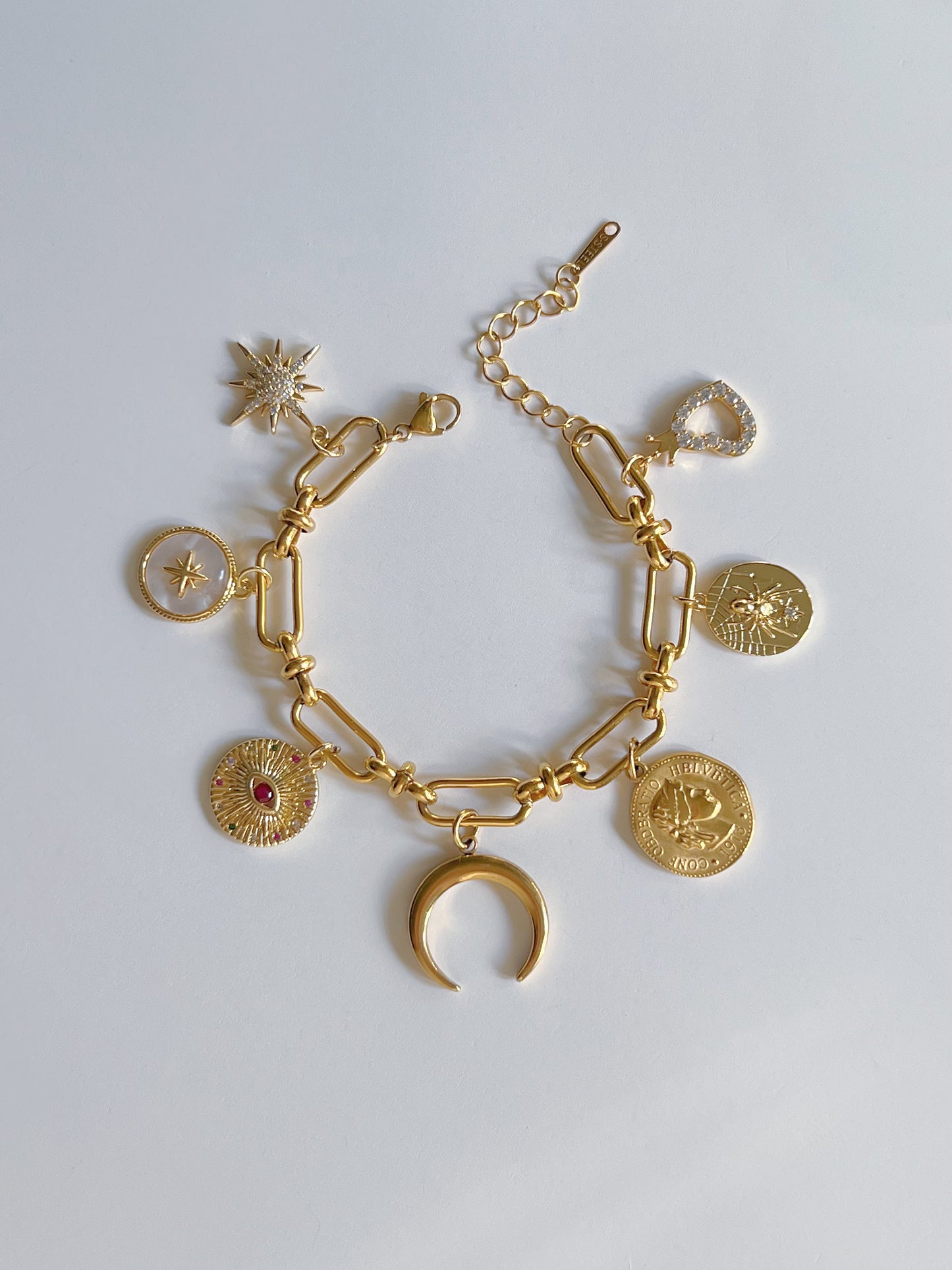 Oval rectangle interlock bracelet