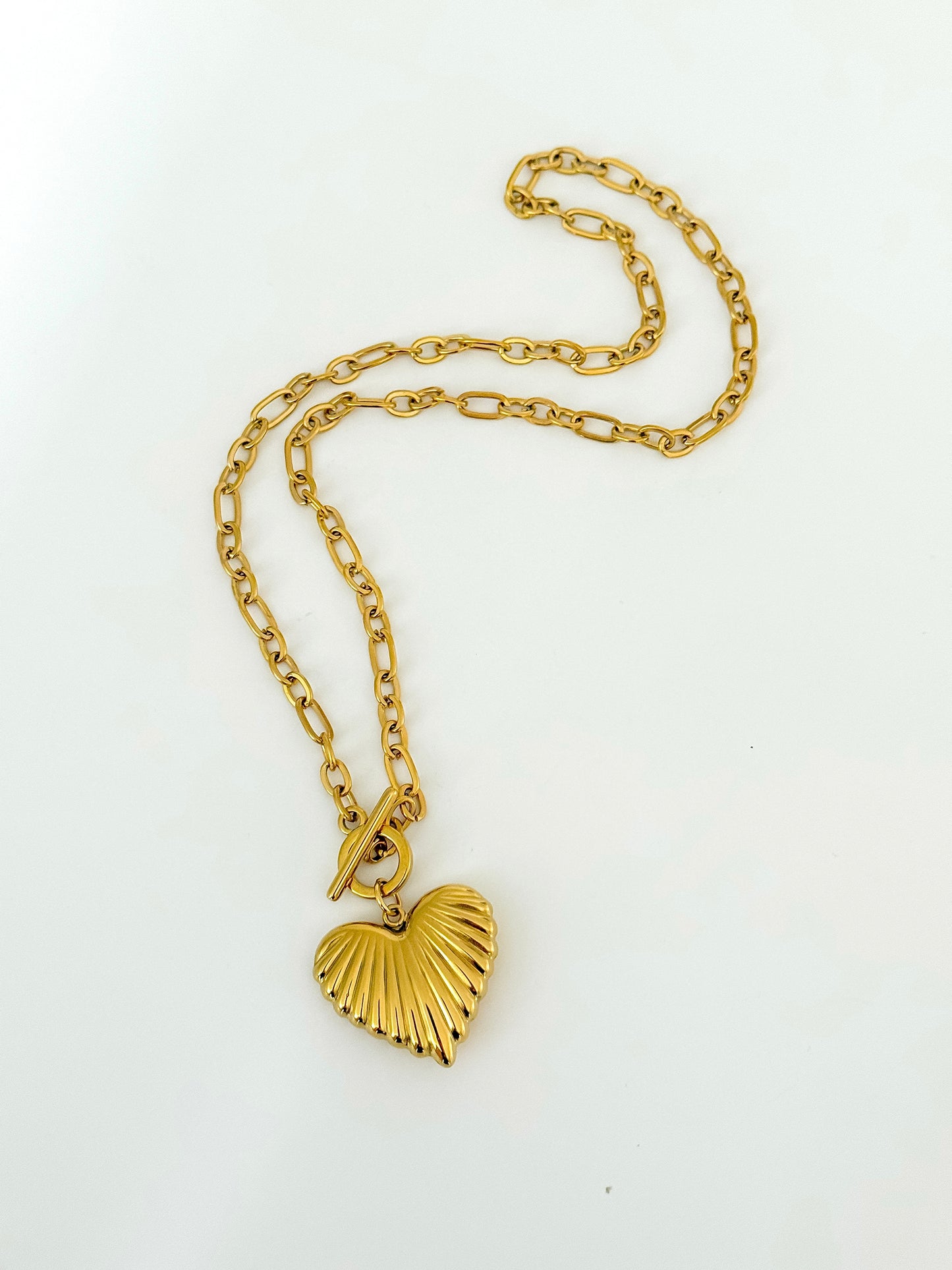 Bold heart toggle necklace