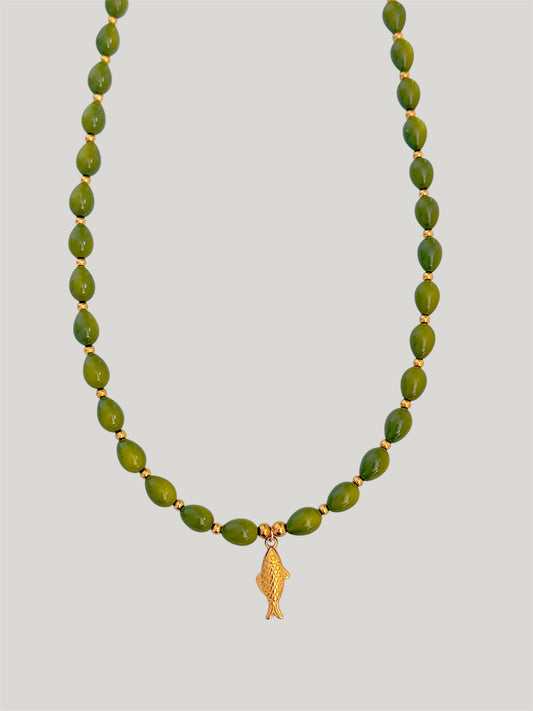 Kalamata fish necklace