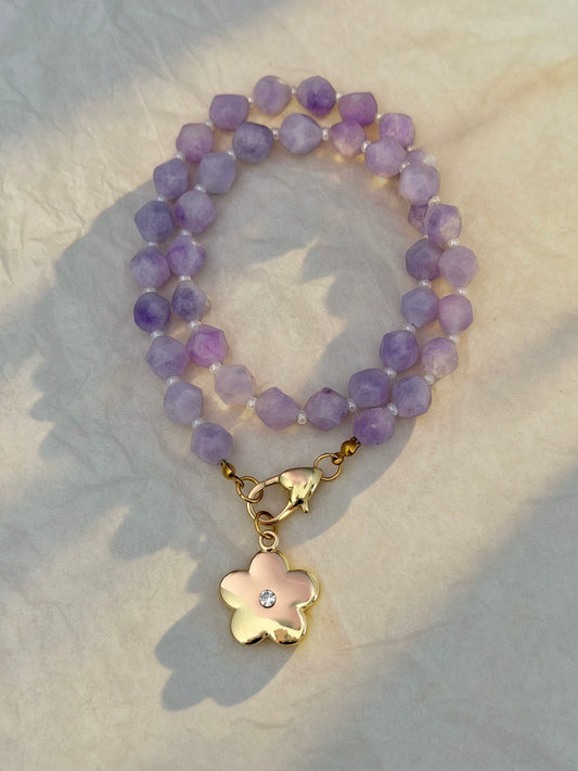Golden lilac necklace