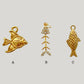 Sea life charms: fish