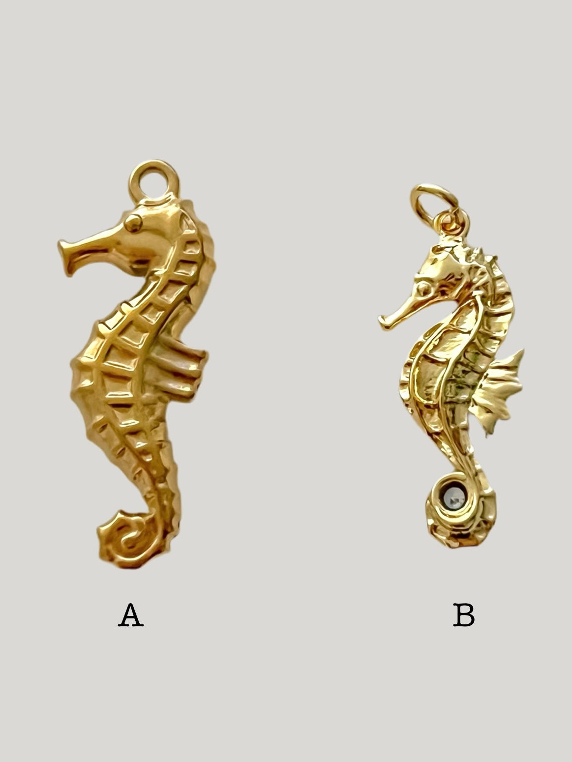 Sea life charms: seahorses