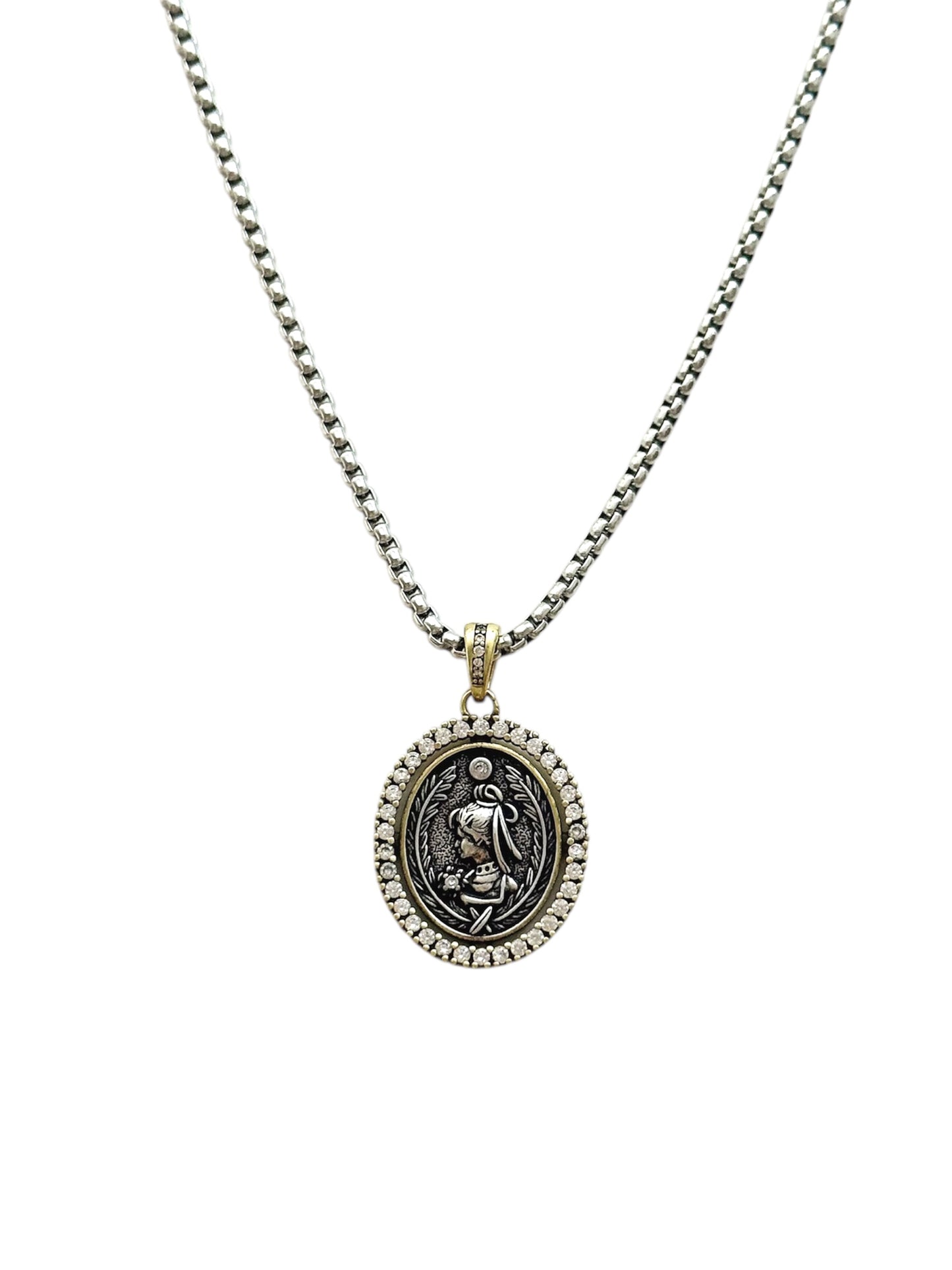 Antique Victorian portrait necklace