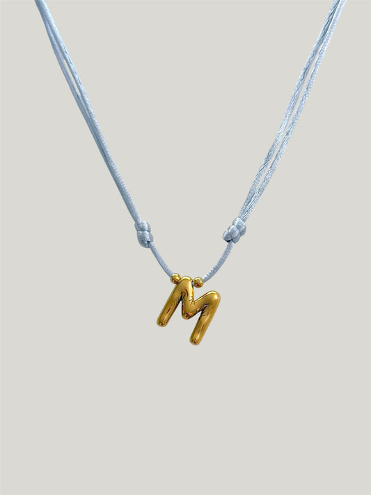 Balloon initial cord necklace