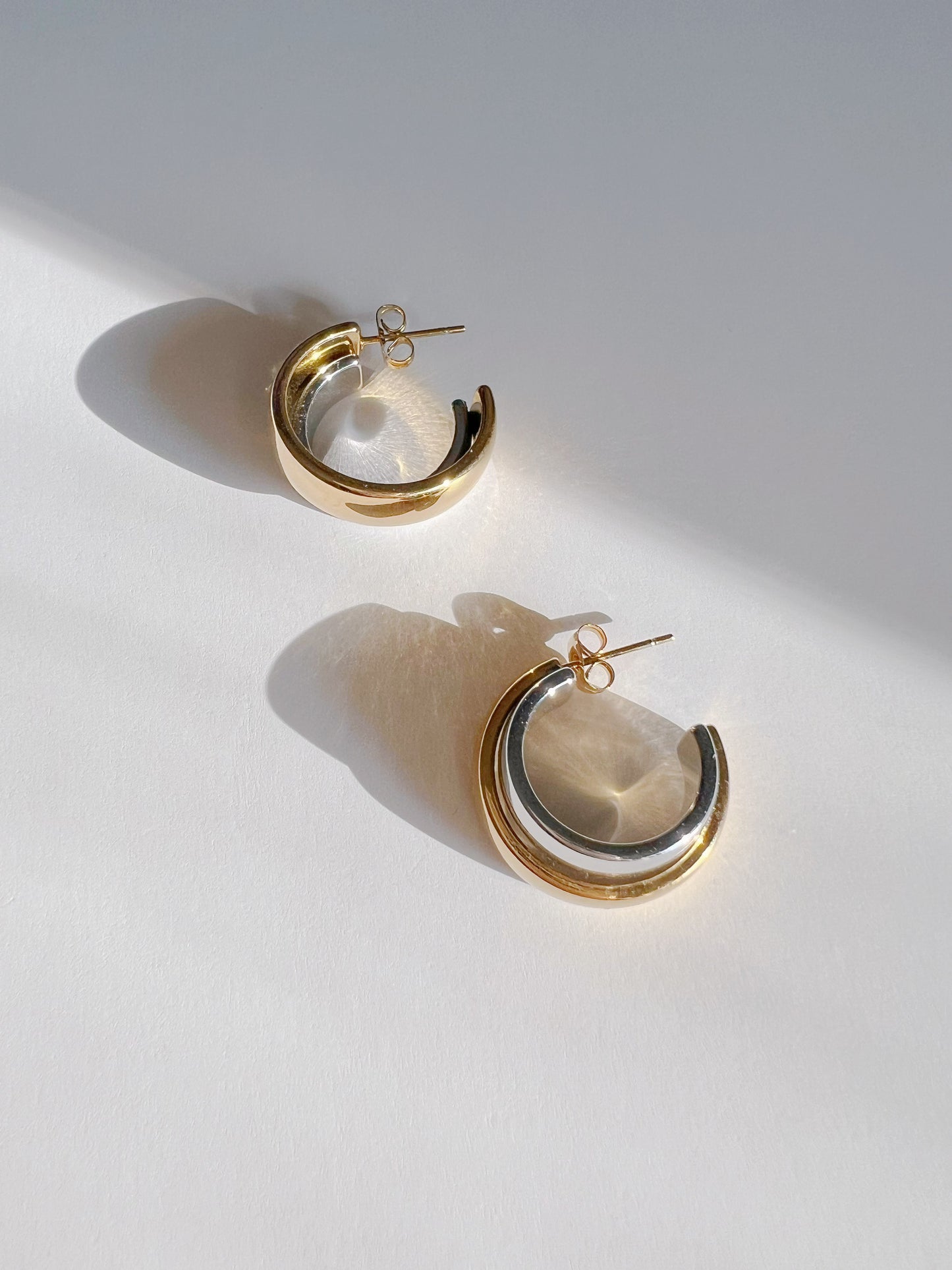 Two Tone Hoop Earrings